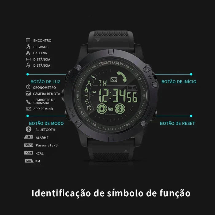 Relógio SmartWatch Militar Masculino T-Watch - Lhazza